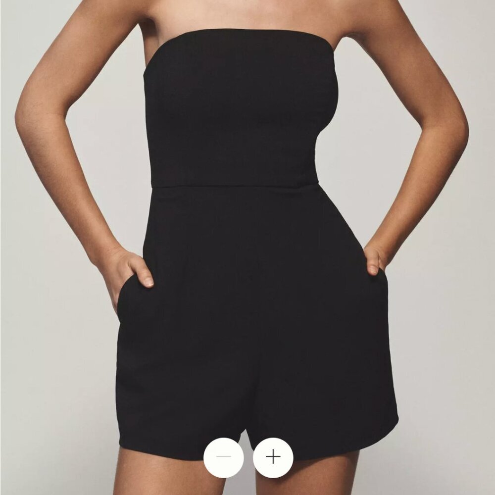 Hutch Strapless Black Romper from Anthropologie